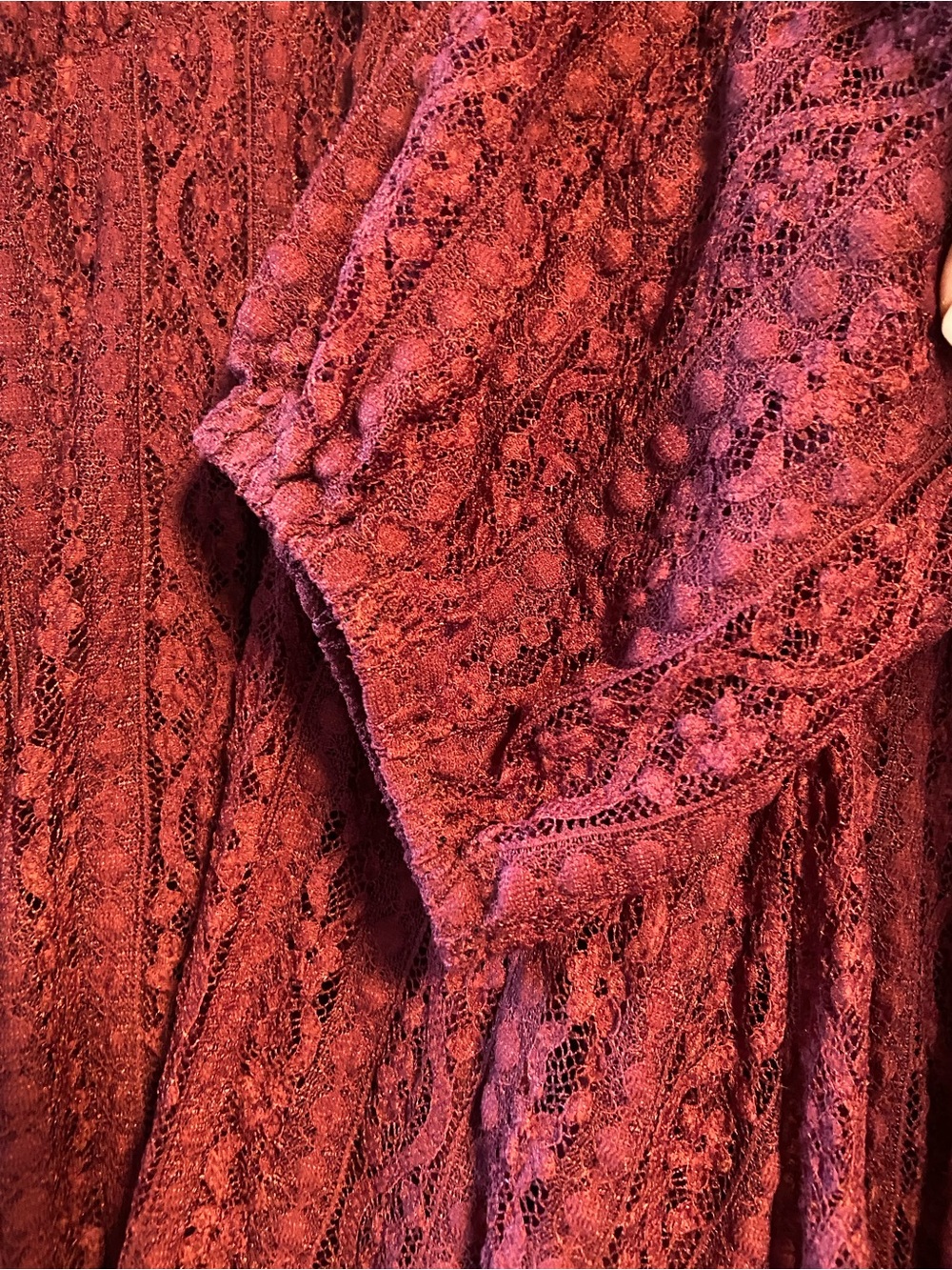NWT Torrid Burgundy Lace Fit & Flare Dress Size 1X 14/16 Romantic Lace Midi - Picture 2 of 7